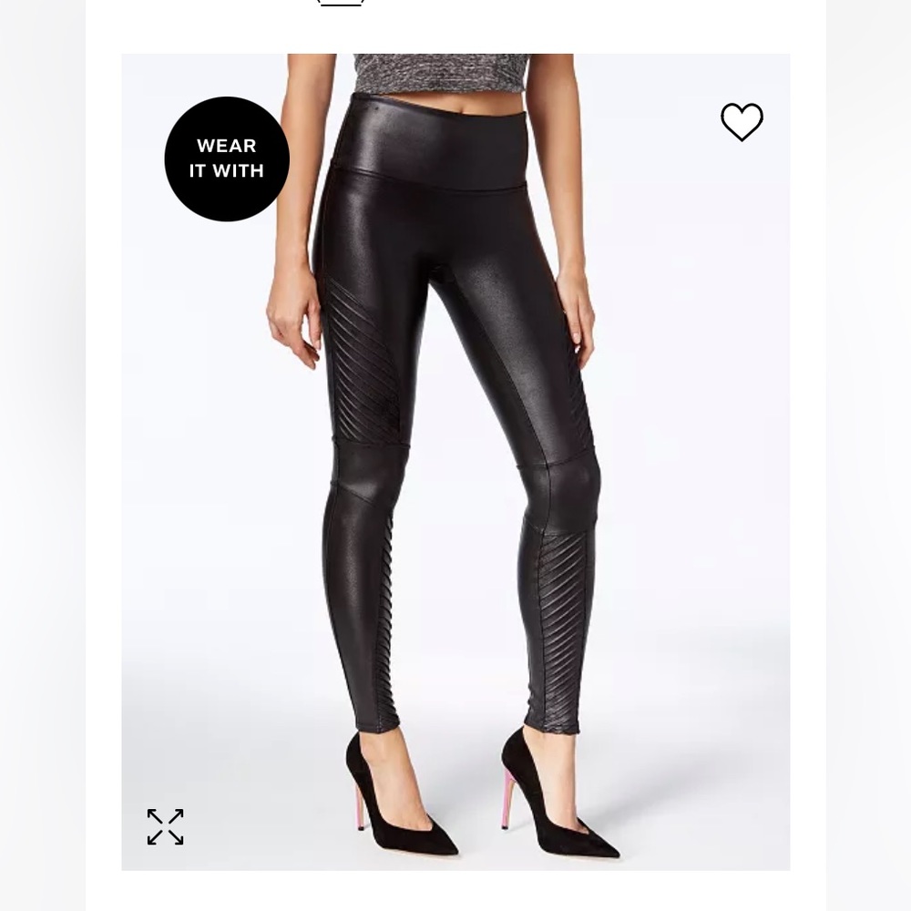 Spanx Faux Leather Moto Leggings